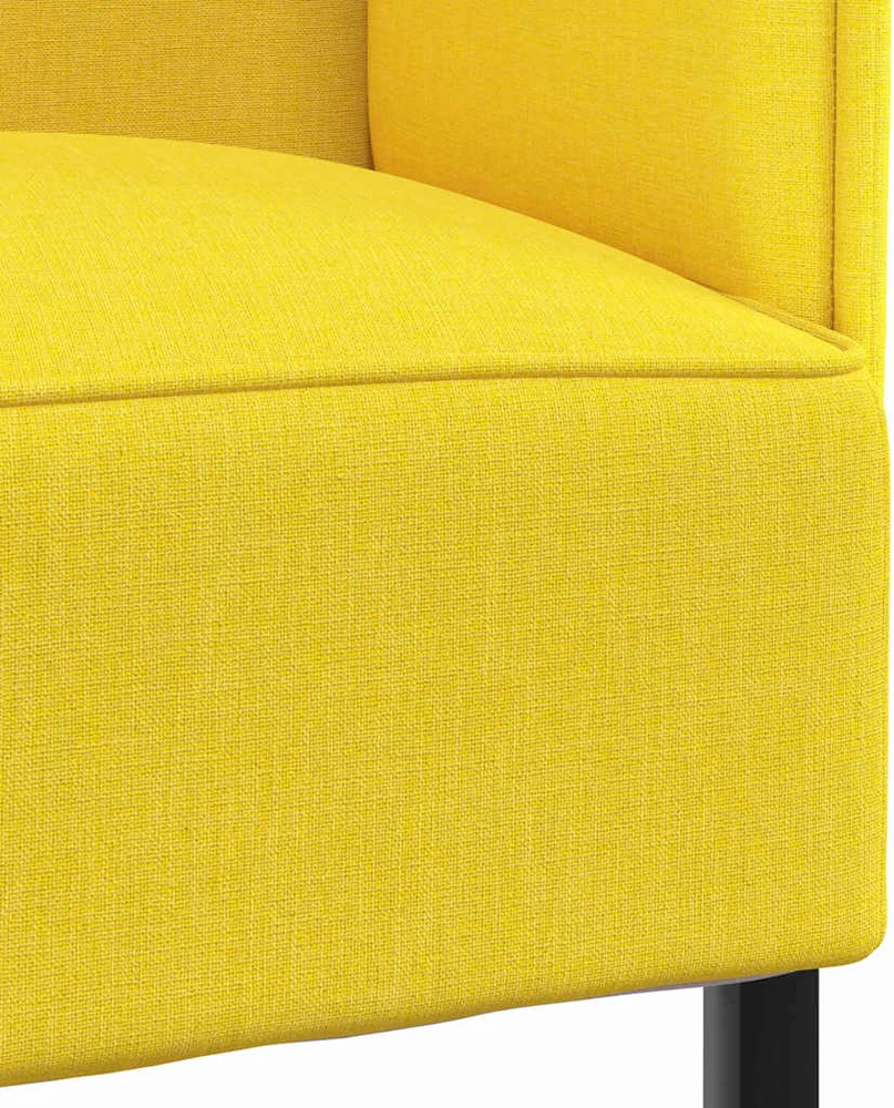 Aukštos nugaros sofa 101cm Šviesiai geltona audinys