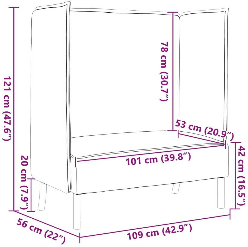 Aukštos nugaros sofa 101cm Tamsiai pilka audinys