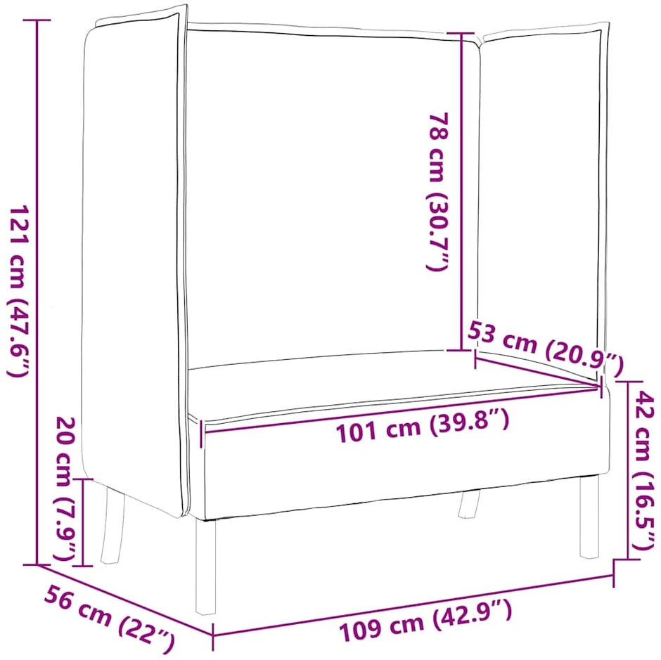 Aukštos nugaros sofa Tortora 109 x 56 x 121 cm audinys