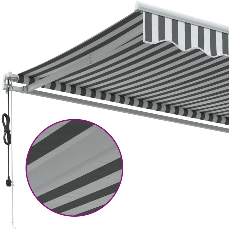 Automatinė ištraukiama markizė, antracito ir balta, 500x350cm