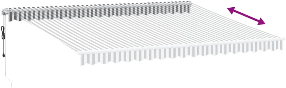 Automatinė ištraukiama markizė, antracito ir balta, 450x350cm