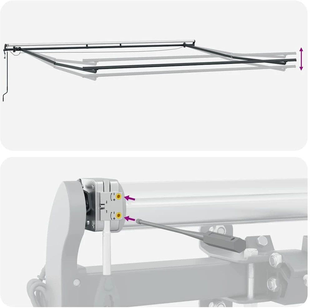 Ištraukiama markizė Antracito ir baltos 400 × 300 cm
