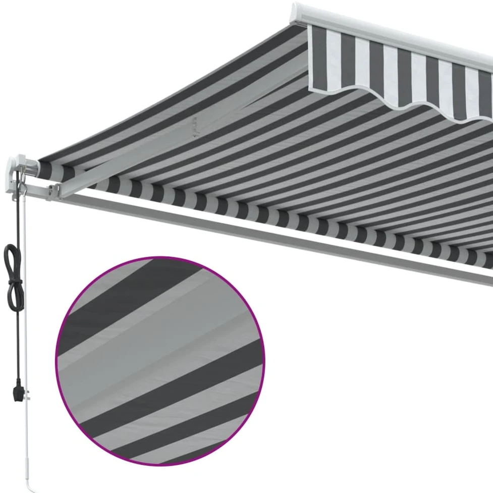 Automatinė ištraukiama markizė, antracito ir balta, 600x350cm