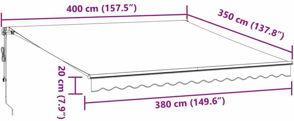 Automatinė ištraukiama markizė, antracito ir balta, 400x350cm