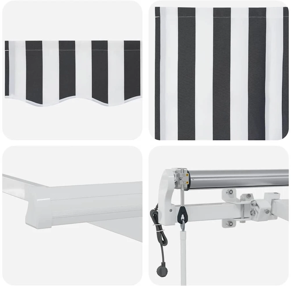 Automatinė ištraukiama markizė, antracito ir baltos spalvos, 600x300 cm