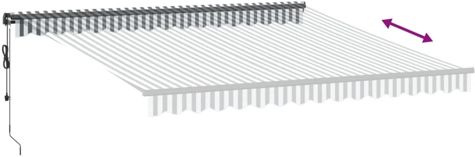 Automatinė ištraukiama markizė, antracito ir balta, 400x350cm