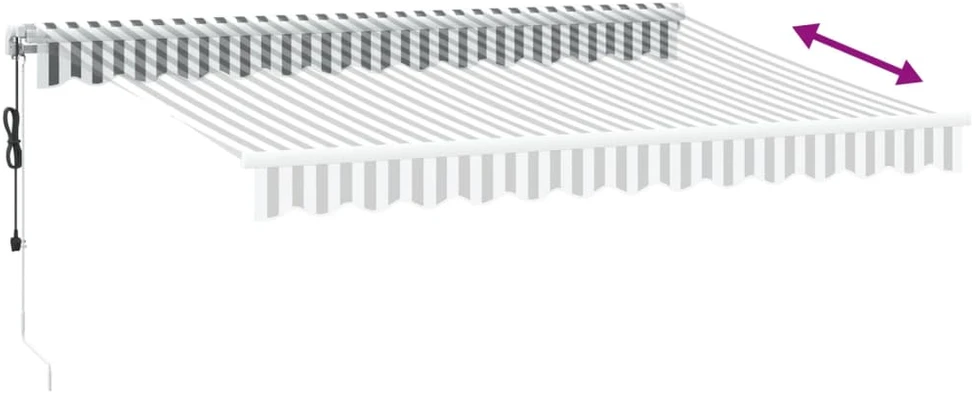Automatinė ištraukiama markizė, antracito ir balta, 350x250cm