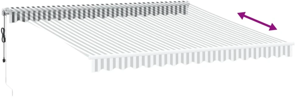 Automatinė ištraukiama markizė, antracito ir balta, 400x350cm