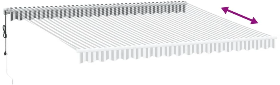 Automatinė ištraukiama markizė, antracito ir balta, 450x350cm