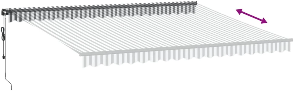 Automatinė ištraukiama markizė, antracito ir balta, 450x350cm
