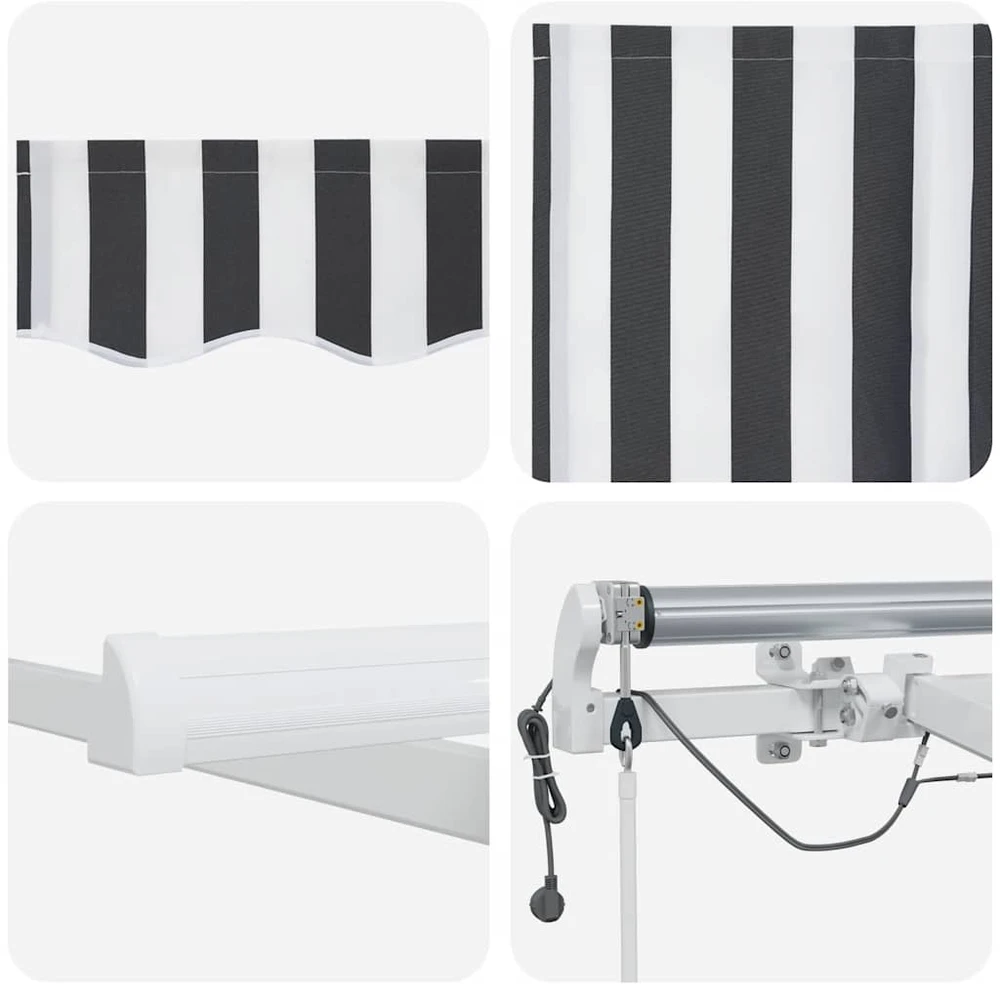 Automatinė ištraukiama markizė, antracito ir balta, 450x300cm