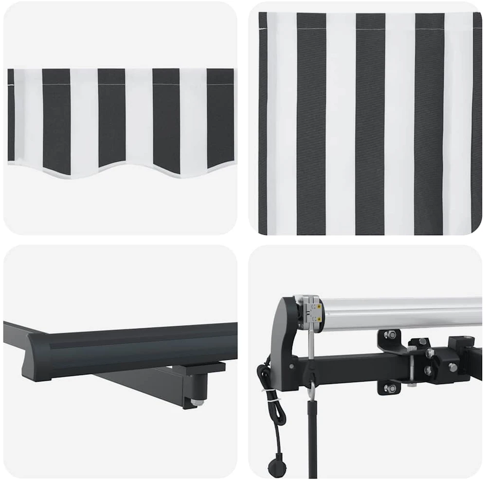 Automatinė ištraukiama markizė, antracito ir baltos spalvos, 600x300 cm