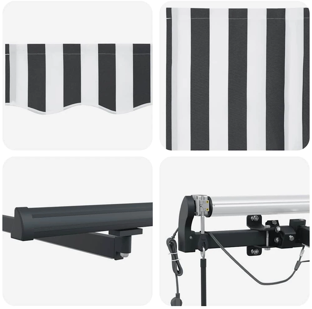 Ištraukiama markizė Antracito ir baltos 300 x 250 cm