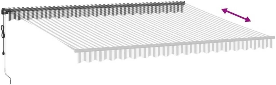 Automatinė ištraukiama markizė, antracito ir balta, 450x350cm