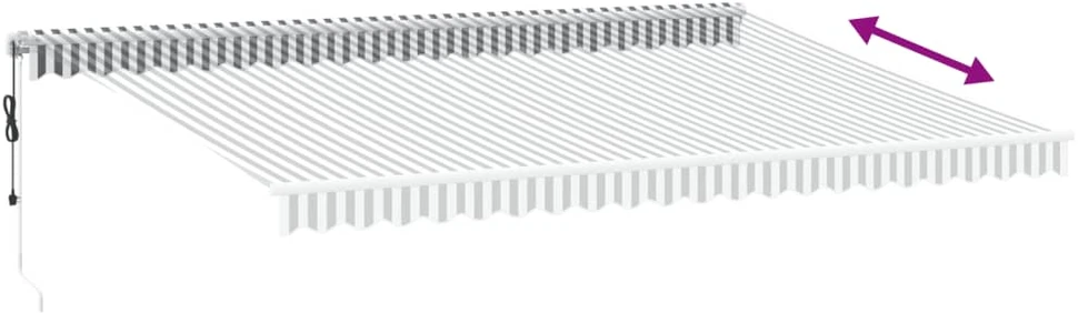 Automatinė ištraukiama markizė, antracito ir balta, 500x350cm