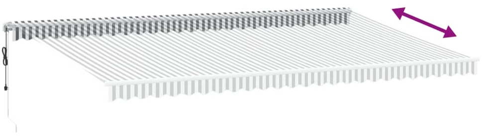 Automatinė ištraukiama markizė, antracito ir balta, 600x350cm