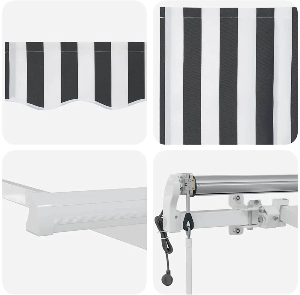 Automatinė ištraukiama markizė, antracito ir balta, 300x250cm