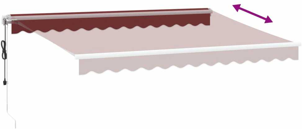 Automatinė ištraukiama markizė, bordo spalvos, 350x250cm