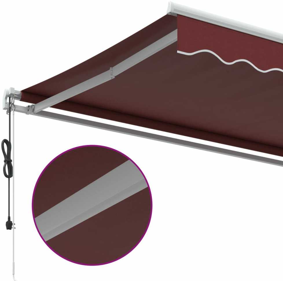 Automatinė ištraukiama markizė, bordo spalvos, 350x250cm