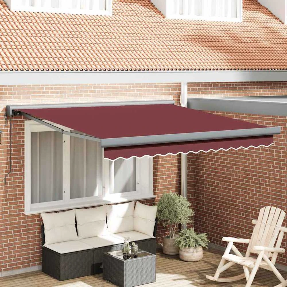 Automatinė ištraukiama markizė, bordo spalvos, 300x250cm