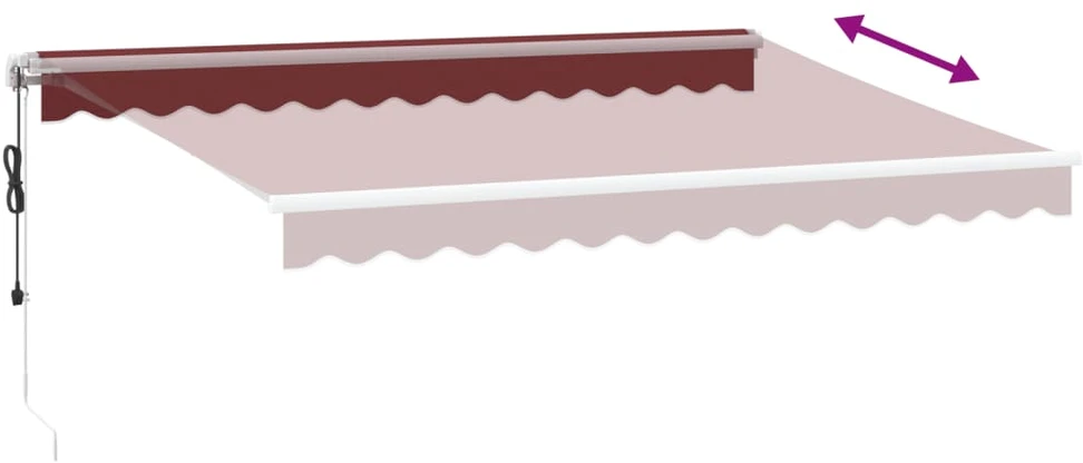 Automatinė ištraukiama markizė, bordo spalvos, 350x250cm