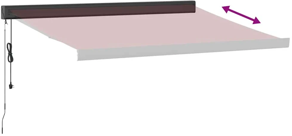 Automatinė ištraukiama markizė, bordo spalvos, 350x250cm