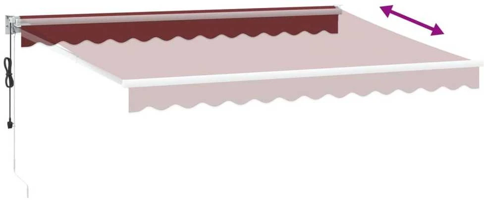 Automatinė ištraukiama markizė, bordo spalvos, 350x250cm