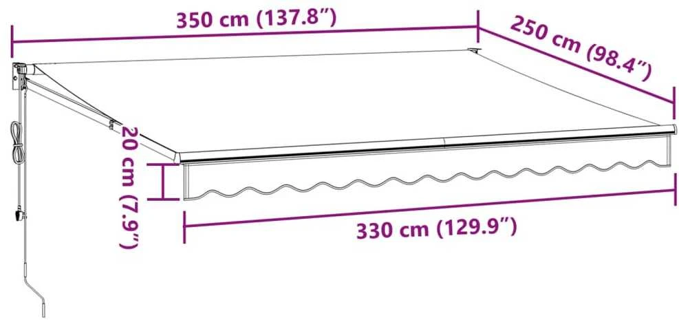 Automatinė ištraukiama markizė, bordo spalvos, 350x250cm