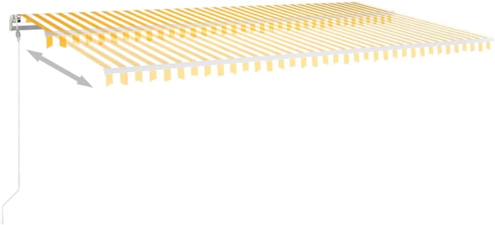 Automatinė ištraukiama markizė, geltona ir balta, 600x350cm