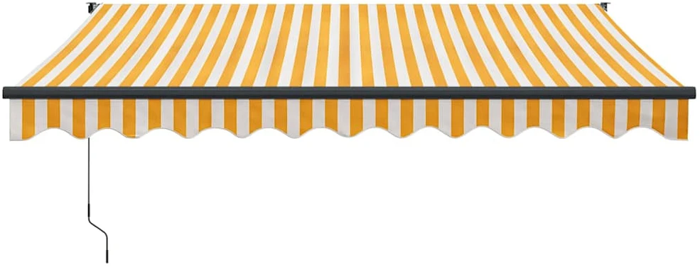Automatinė ištraukiama markizė, geltona ir balta, 3,5x2,5m