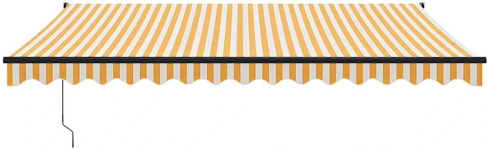 Automatinė ištraukiama markizė, geltona ir balta, 4x3m