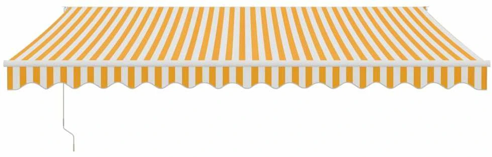 Automatinė ištraukiama markizė, geltona ir balta, 4x3m