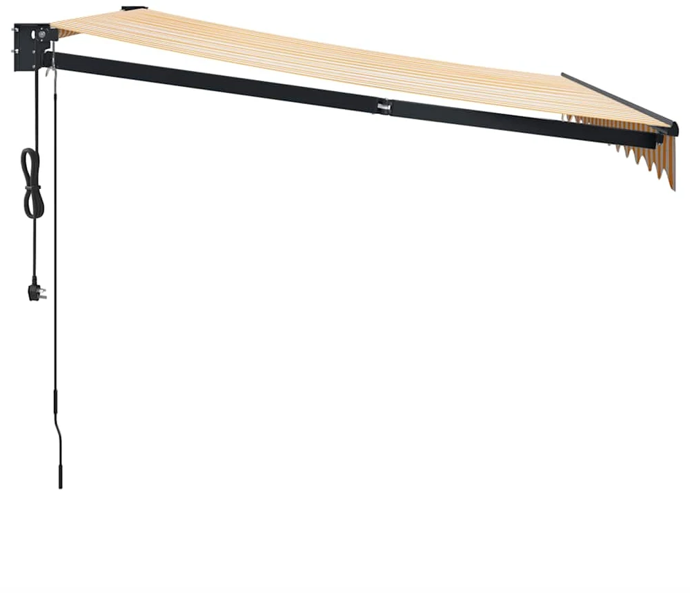 Automatinė ištraukiama markizė, geltona ir balta, 3,5x2,5m