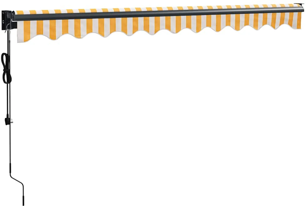 Automatinė ištraukiama markizė, geltona ir balta, 3,5x2,5m