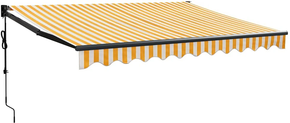 Automatinė ištraukiama markizė, geltona ir balta, 3,5x2,5m