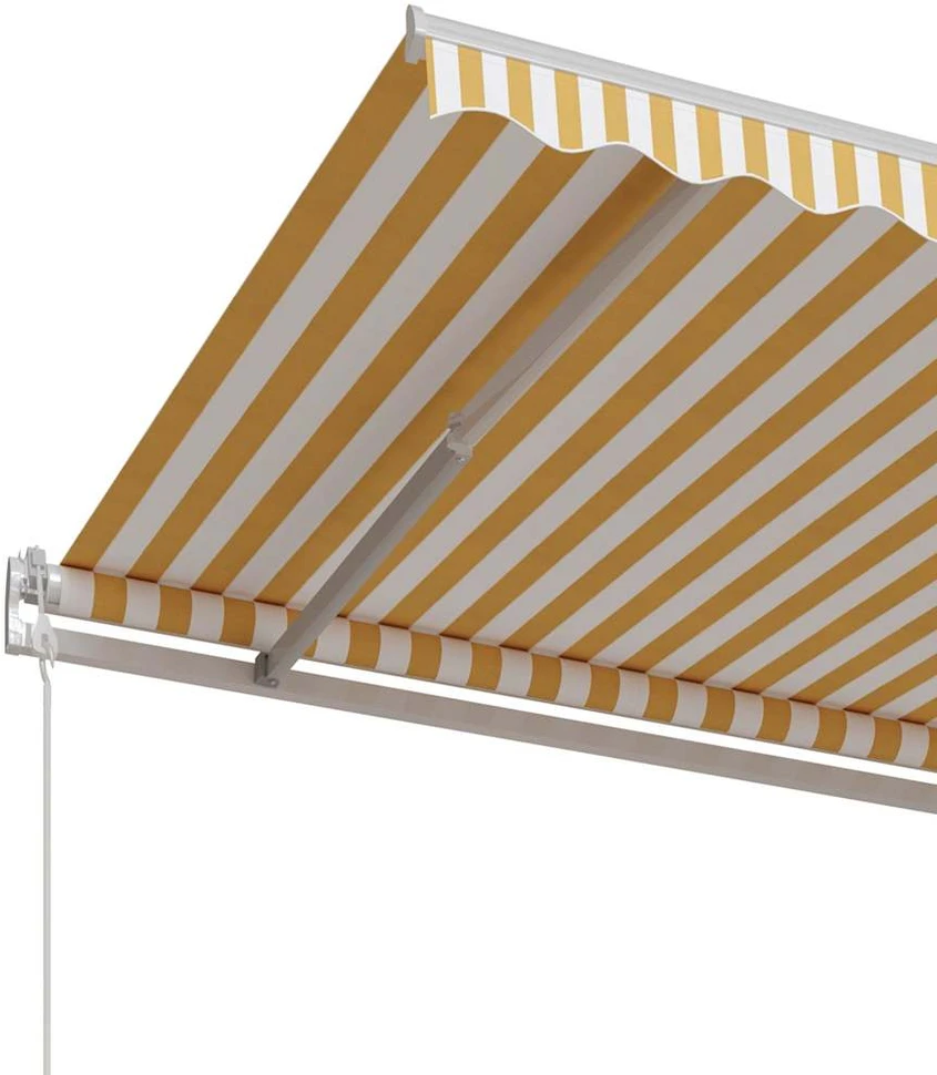 Automatinė ištraukiama markizė, geltona/balta, 350x250cm