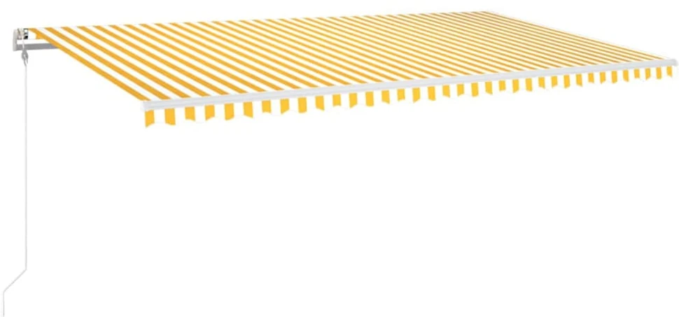 Automatinė ištraukiama markizė, geltona ir balta, 600x350cm