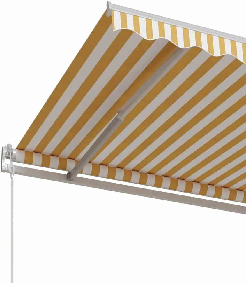 Automatinė ištraukiama markizė, geltona ir balta, 500x350cm