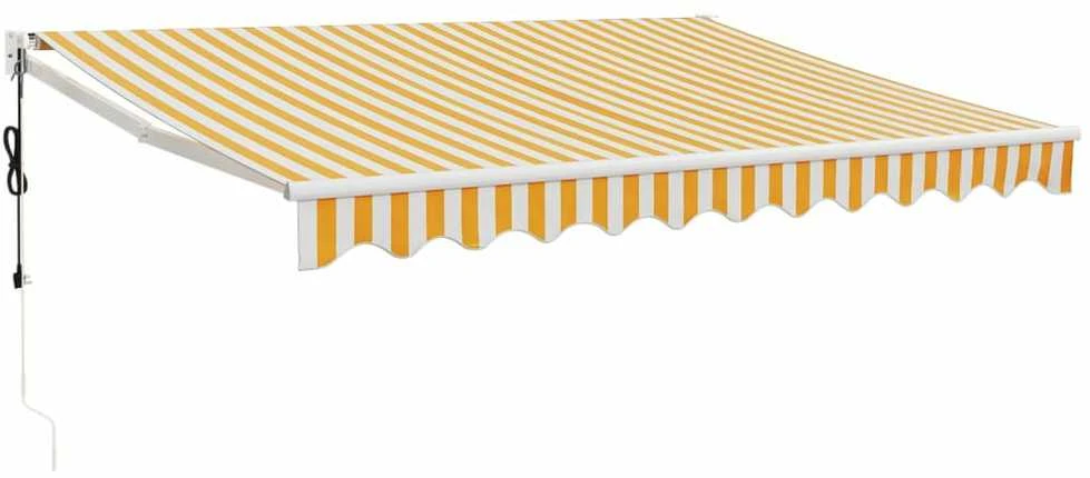 Automatinė ištraukiama markizė, geltona ir balta, 3,5x2,5m