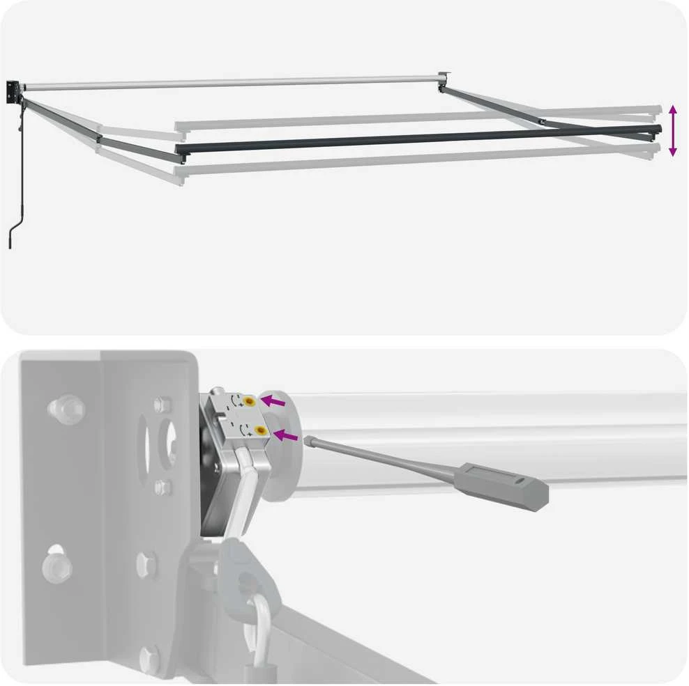 Ištraukiama markizė Geltona ir Oranžinė 450 x 300 x 165 cm
