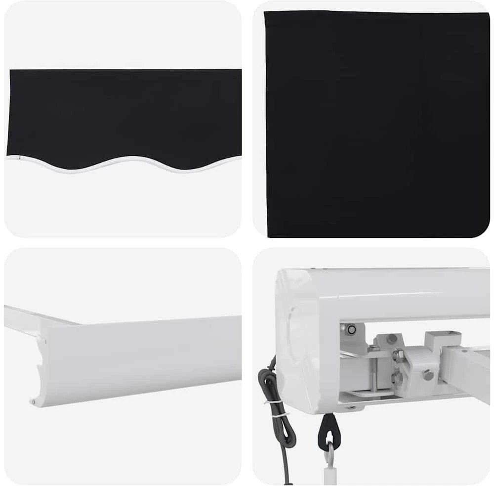 Ištraukiama markizė Juoda 350 x 250 cm Audinys ir metalas