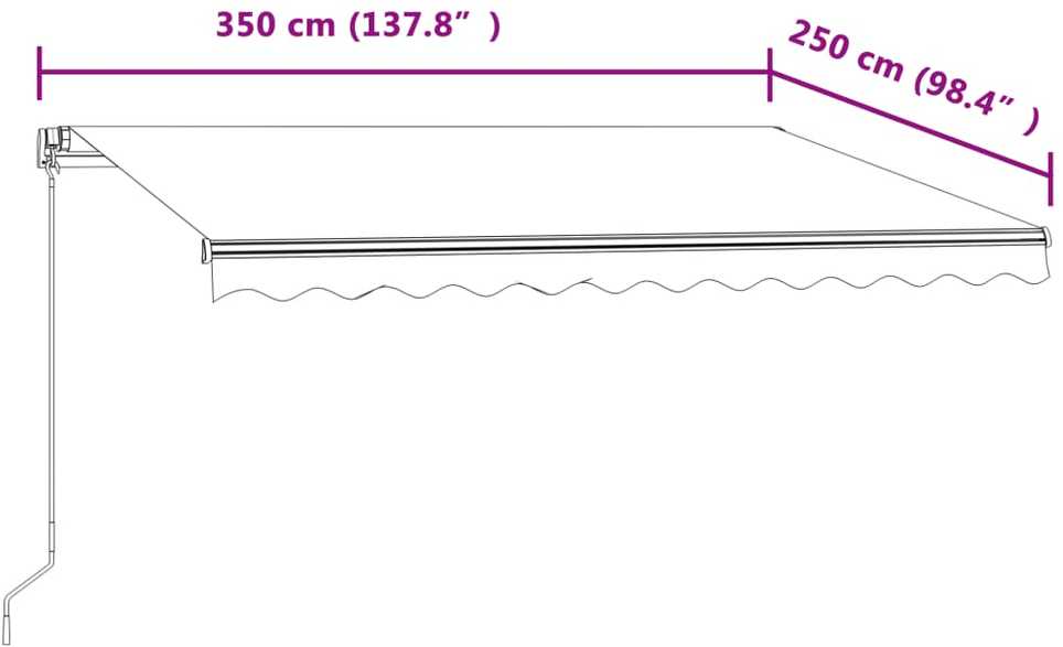 Automatinė ištraukiama markizė, kreminės spalvos, 350x250cm