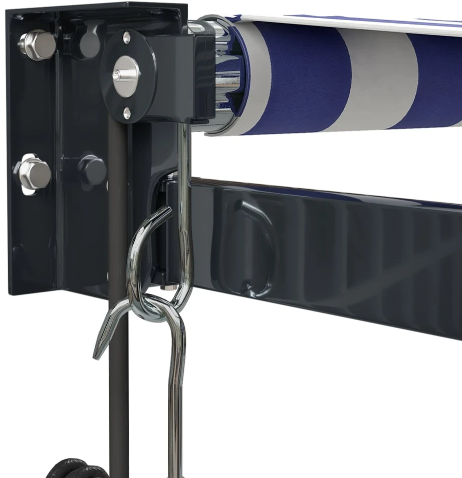 Automatinė ištraukiama markizė, mėlyna/balta, 3x2,5m