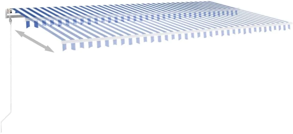 Automatinė ištraukiama markizė, mėlyna/balta, 600x350cm
