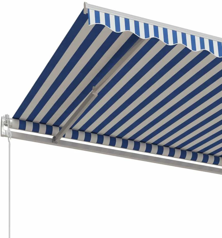 Automatinė ištraukiama markizė, mėlyna/balta, 400x350cm