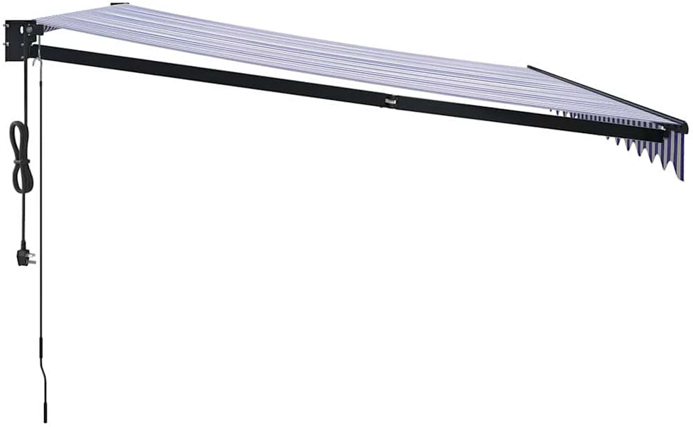 Automatinė ištraukiama markizė, mėlyna ir balta, 4x3m