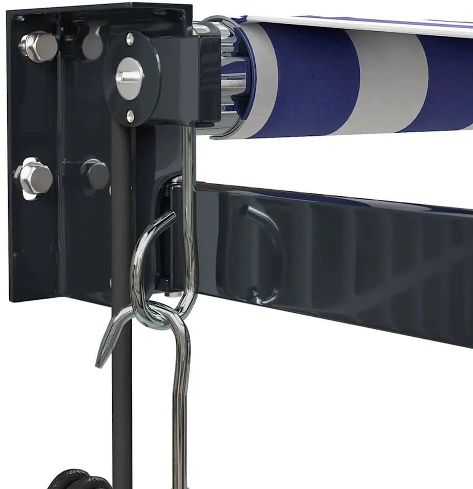 Automatinė ištraukiama markizė, mėlyna ir balta, 3,5x2,5m