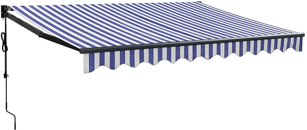Automatinė ištraukiama markizė, mėlyna ir balta, 3,5x2,5m