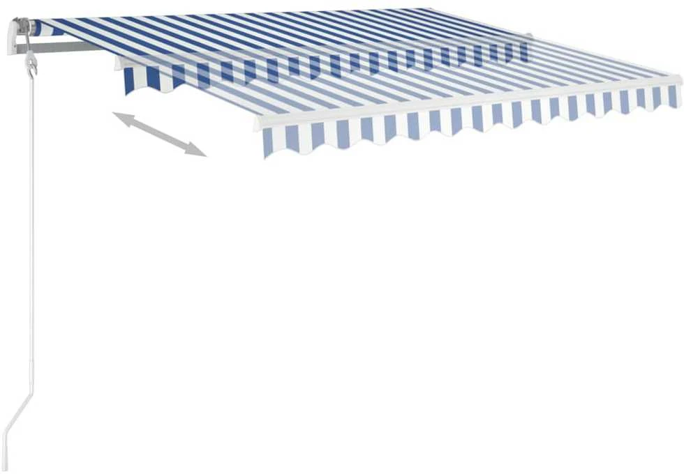 Automatinė ištraukiama markizė, mėlyna ir balta, 300x250cm