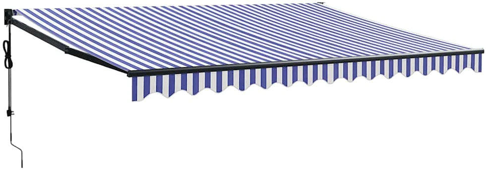 Automatinė ištraukiama markizė, mėlyna ir balta, 4x3m